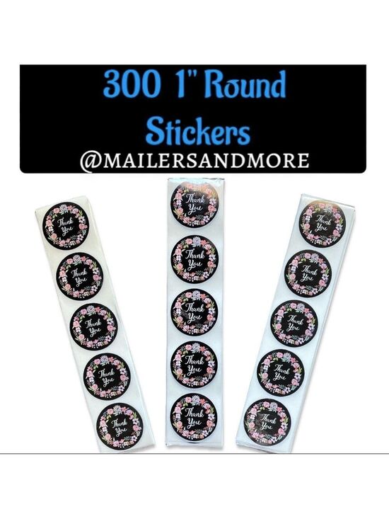 Mailers And More Other - 300 Pack of 1" Round Roses & Flowers Wreath Stickers "Thank you" PRICE IS FIRM